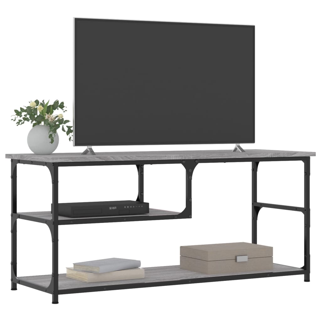 TV ormarić boja hrasta 100x38x46,5 cm konstruirano drvo i čelik