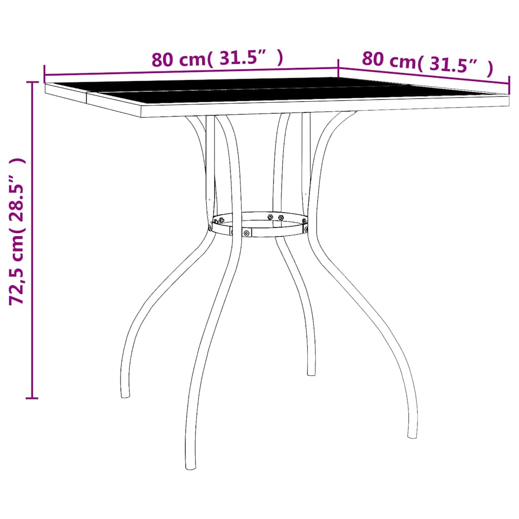 Vrtni stol antracit 80 x 80 x 72,5 cm od čelične mreže