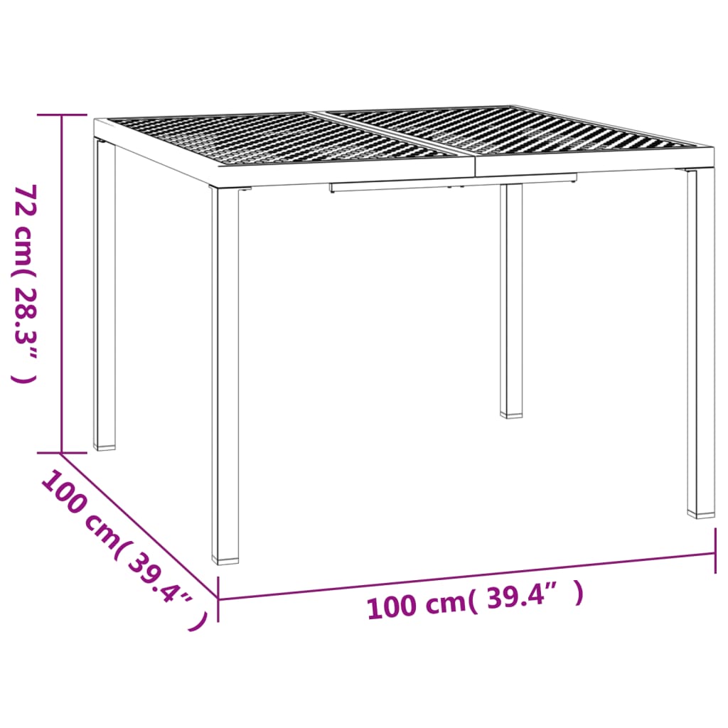 Vrtni stol antracit 100x100x72 cm čelični