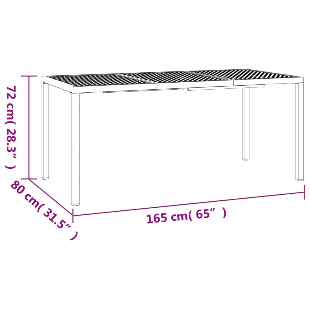 Vrtni stol antracit 165x80x72 cm čelični