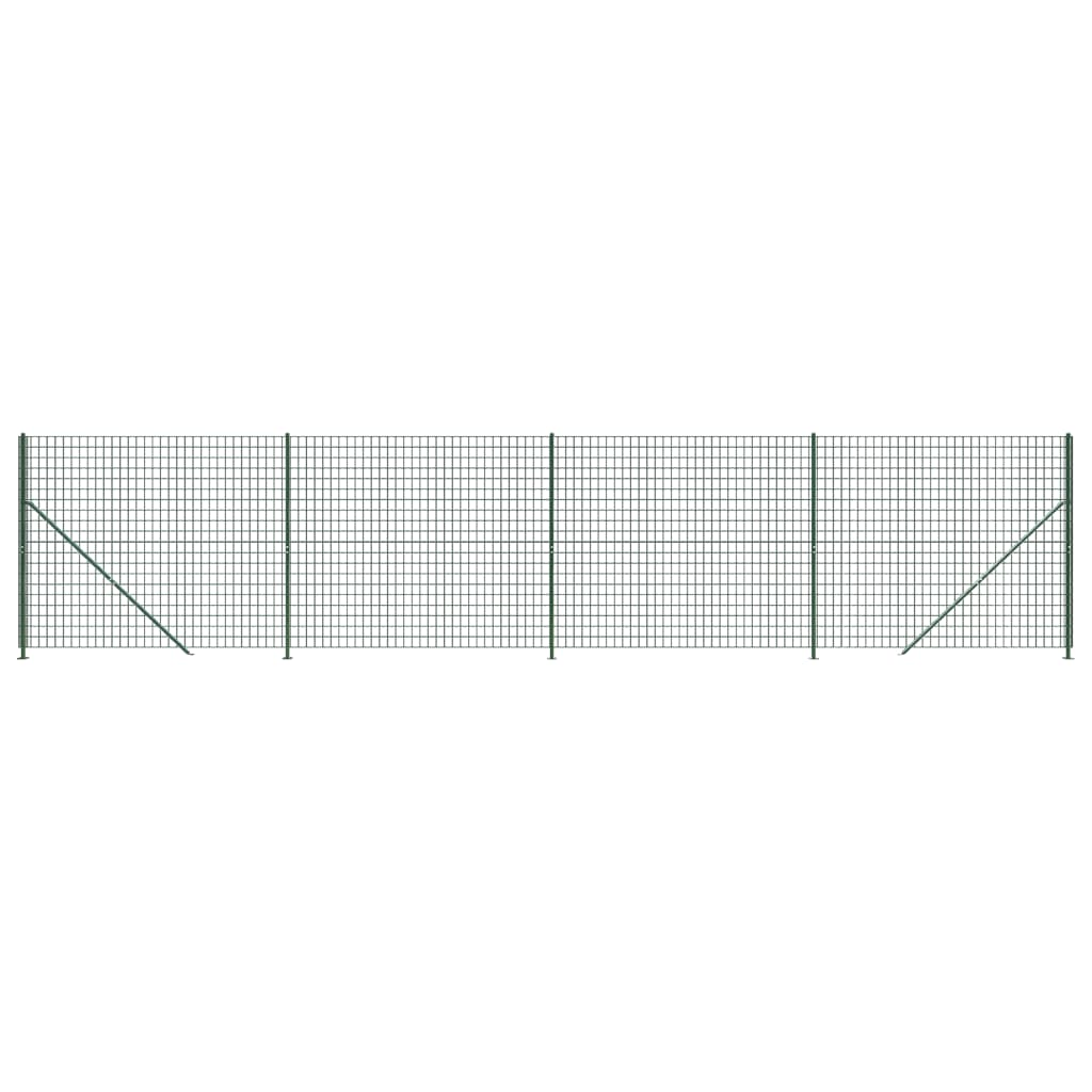 Ograda od žičane mreže s prirubnicom zelena 1,6 x 10 m