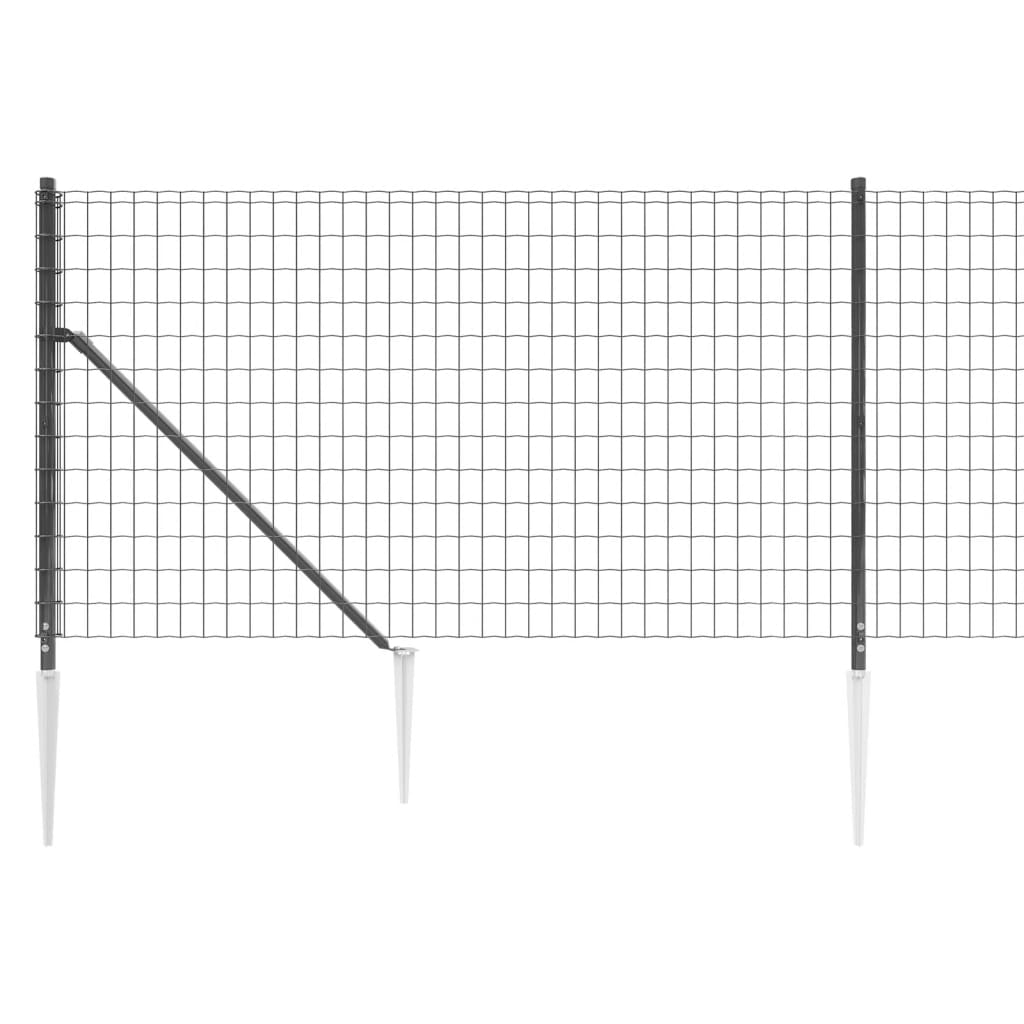 Ograda od žičane mreže sa šiljastim držačima antracit 0,8x25 m