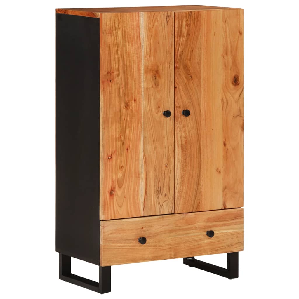 Visoka komoda s ladicom 60x33x100 cm od drva bagrema i željeza