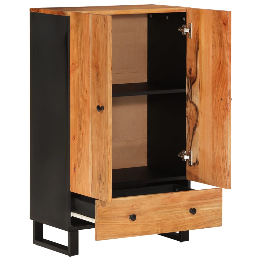 Visoka komoda s ladicom 60x33x100 cm od drva bagrema i željeza
