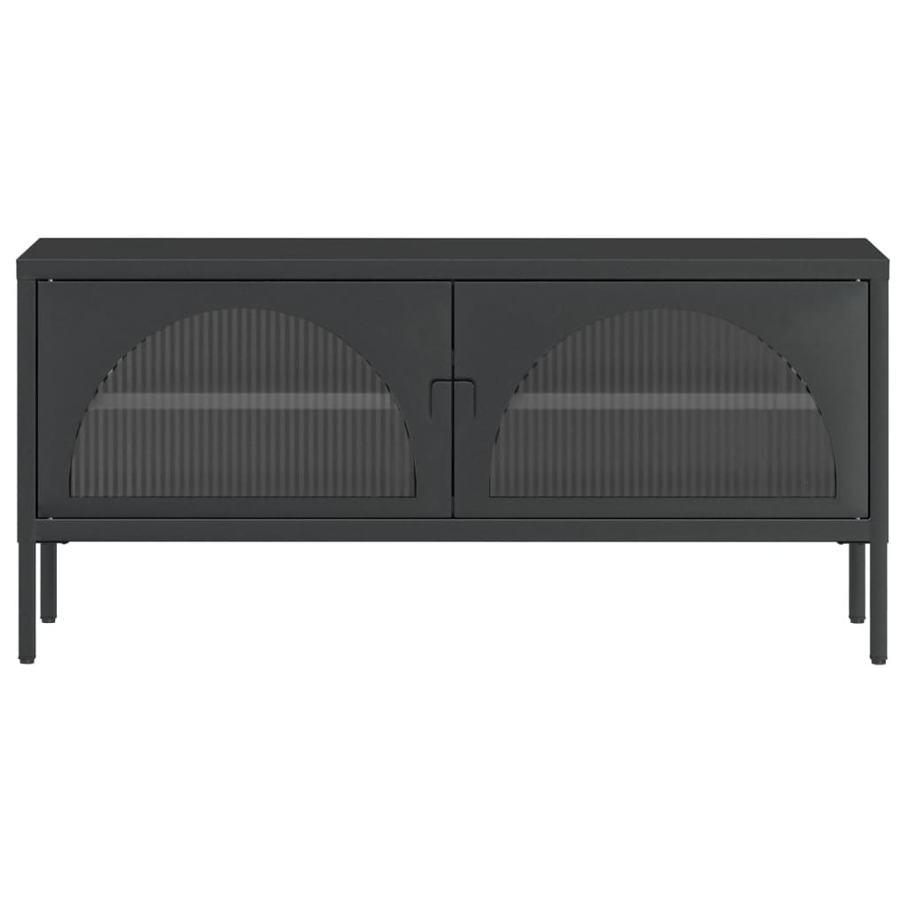 TV ormarić crni 105 x 35 x 50 cm od stakla i čelika
