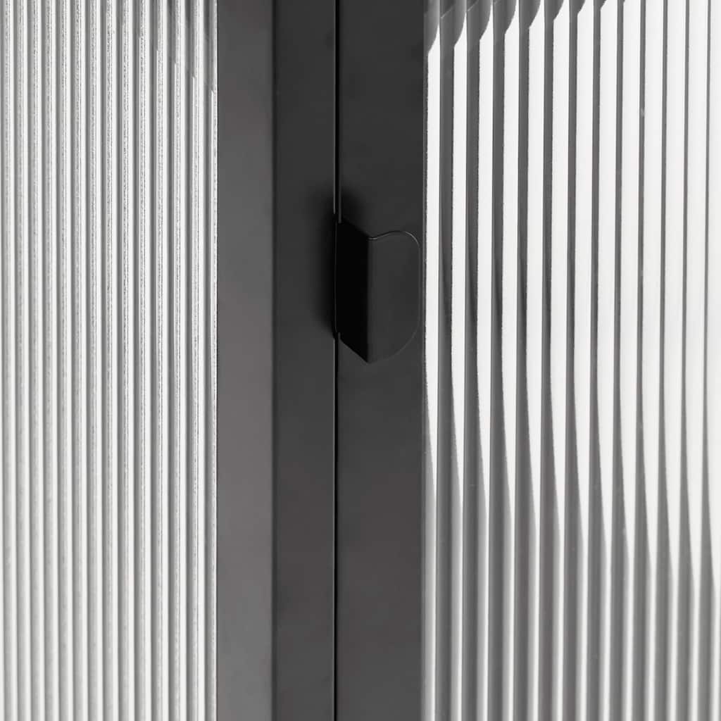 Komoda crna 40 x 35 x 105 cm od stakla i čelika