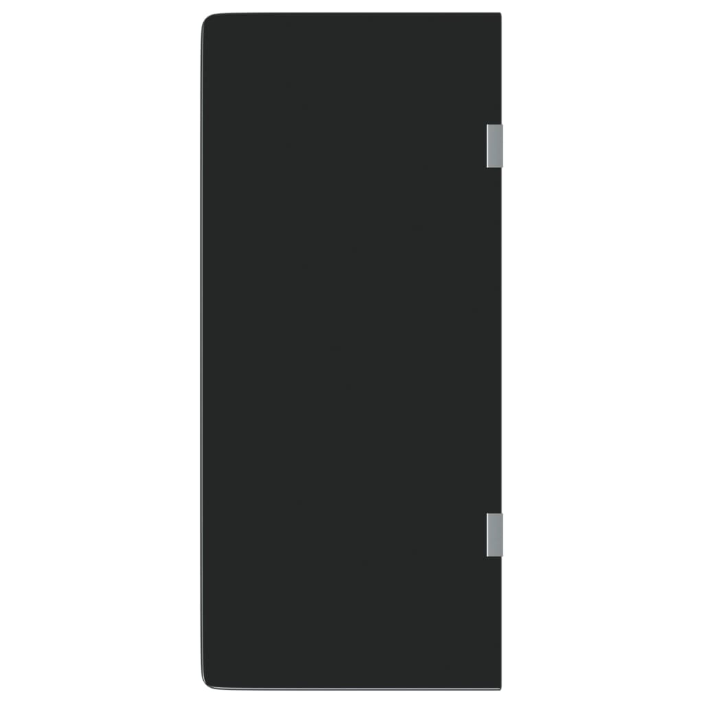 Zidna pregrada za pisoar crna 90 x 40 cm od kaljenog stakla