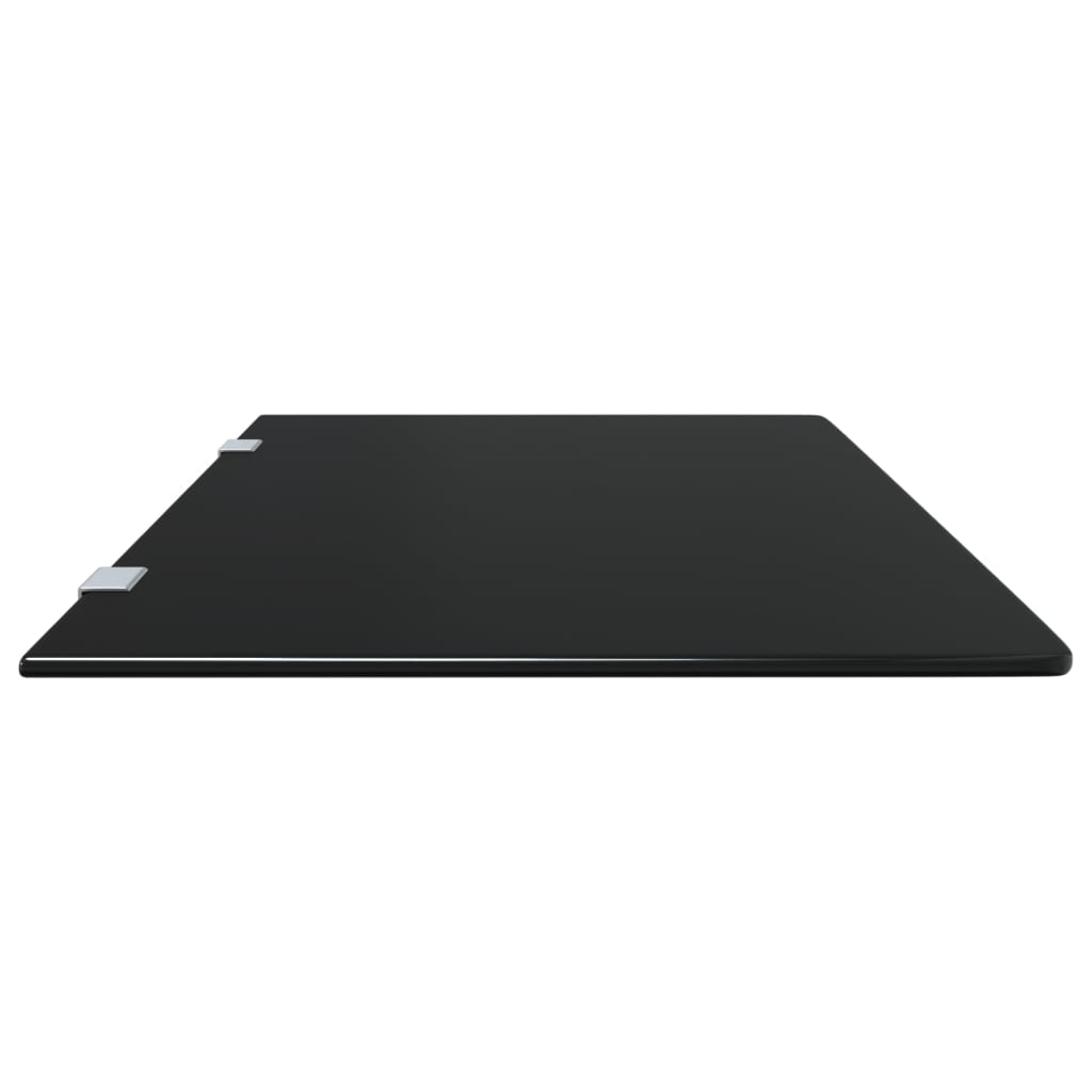 Zidna pregrada za pisoar crna 90 x 40 cm od kaljenog stakla