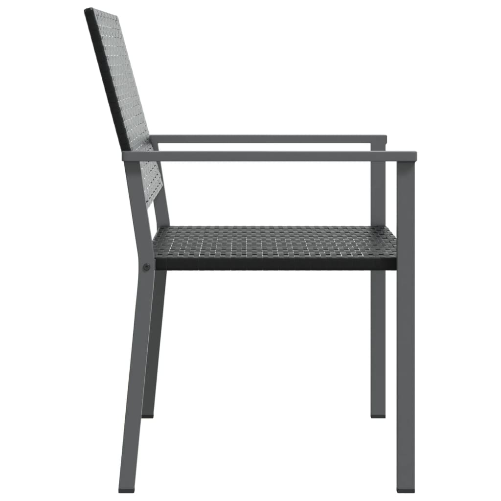 Vrtne stolice 2 kom crne 54 x 62,5 x 89 cm od poliratana