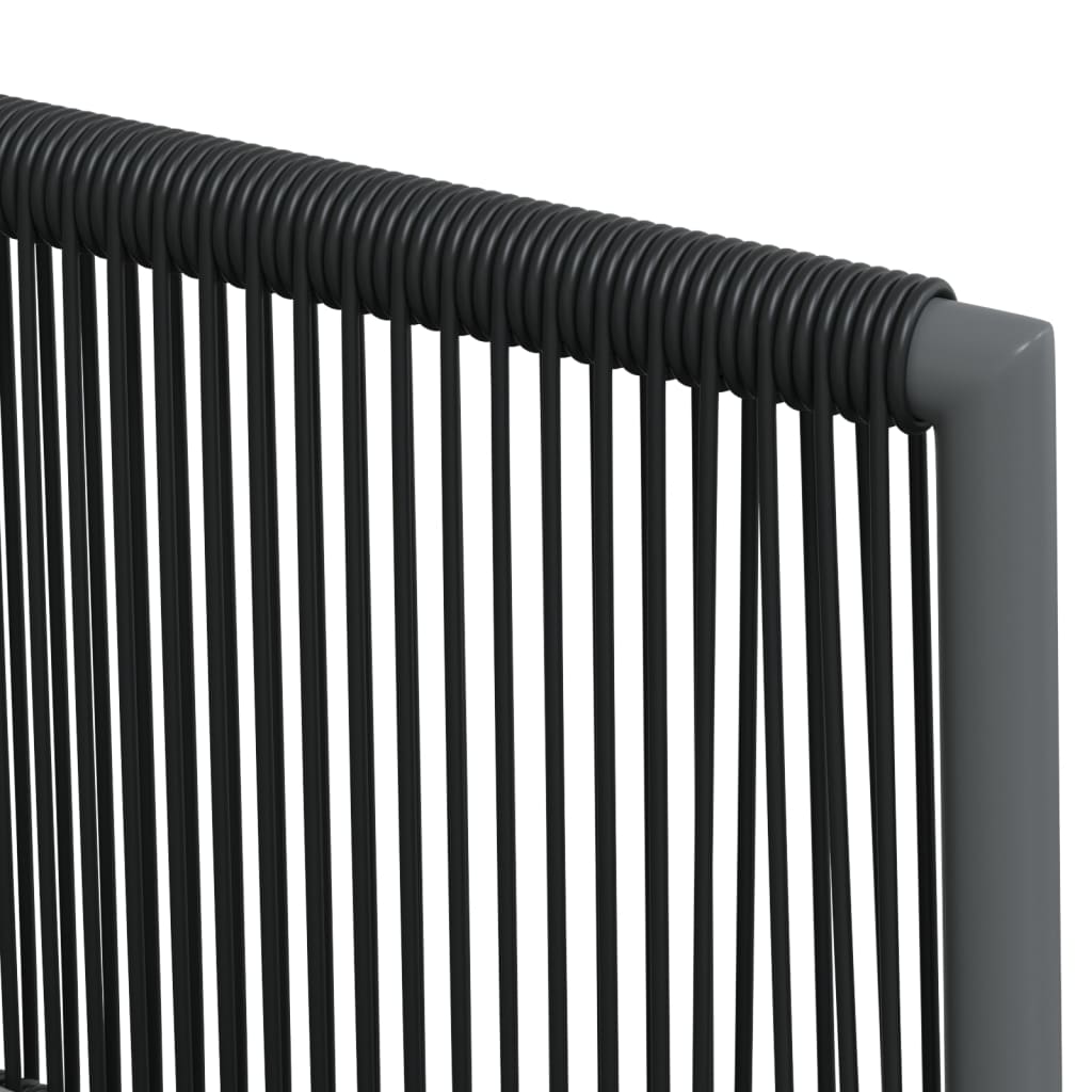 Vrtne stolice s jastucima 2 kom crne 54x60,5x83,5 cm poliratan