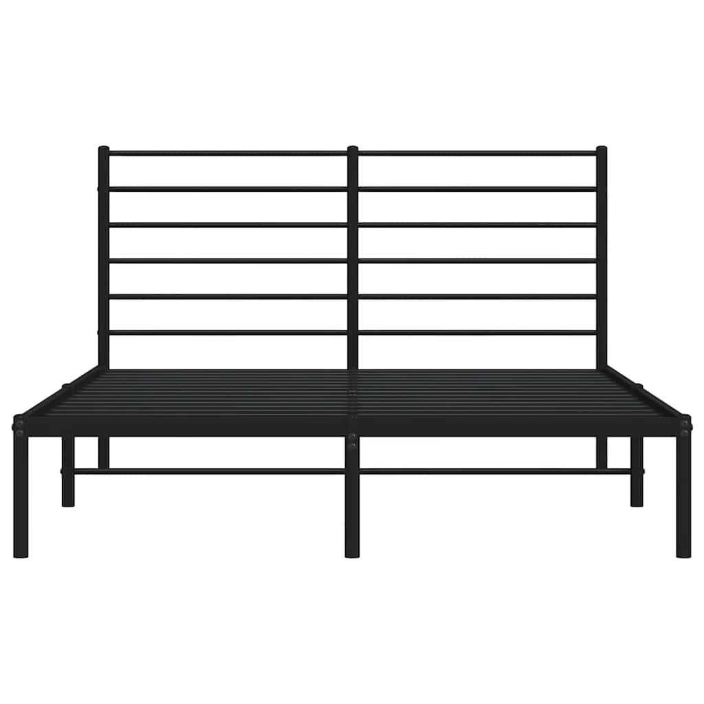 Metalni okvir za krevet s uzglavljem crni 120x190 cm