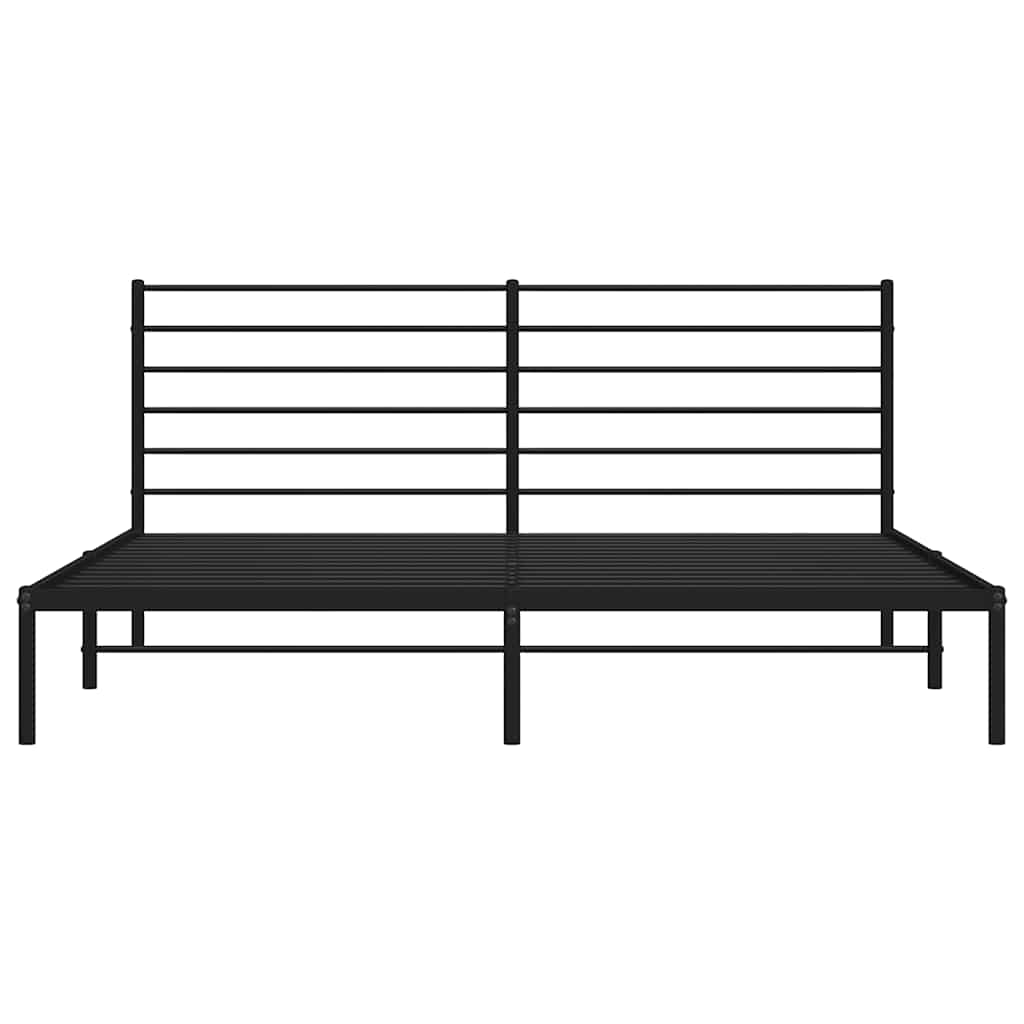 Metalni okvir za krevet s uzglavljem crni 183x213 cm