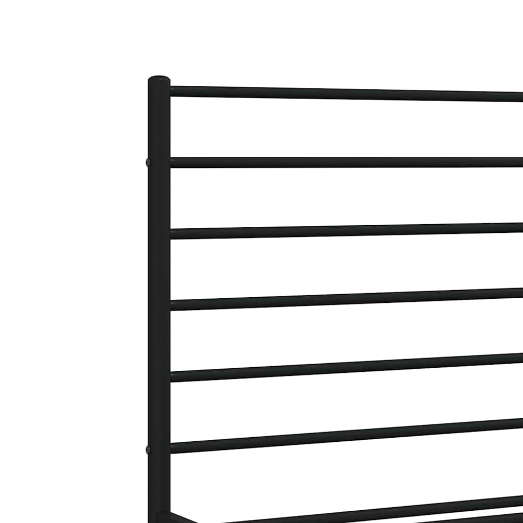 Metalni okvir za krevet s uzglavljem crni 200x200 cm