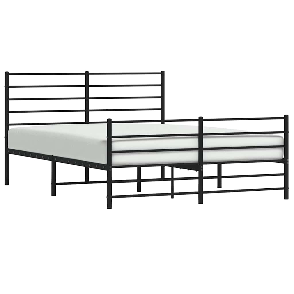 Metalni okvir kreveta uzglavlje i podnožje crni 120x190 cm