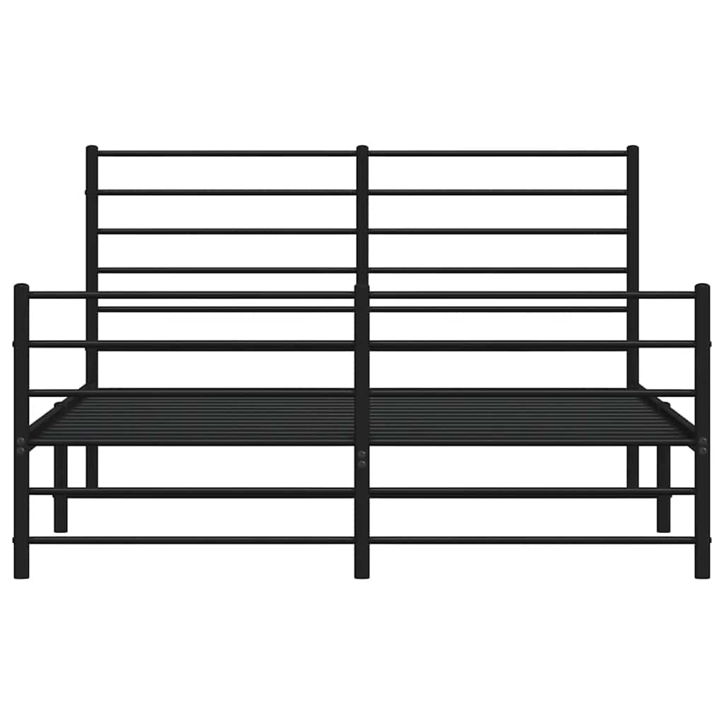 Metalni okvir kreveta uzglavlje i podnožje crni 120x190 cm