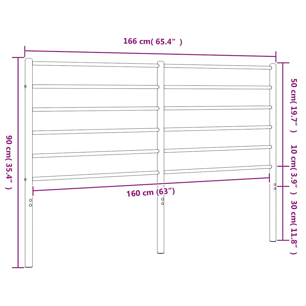 Metalno zamjensko uzglavlje crno 160 cm