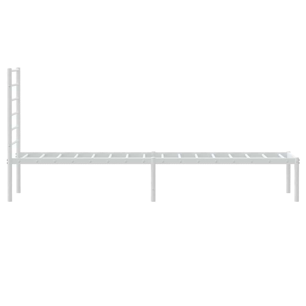 Metalni okvir za krevet s uzglavljem bijeli 90 x 190 cm