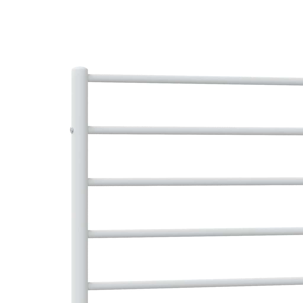 Metalni okvir za krevet s uzglavljem bijeli 90 x 190 cm