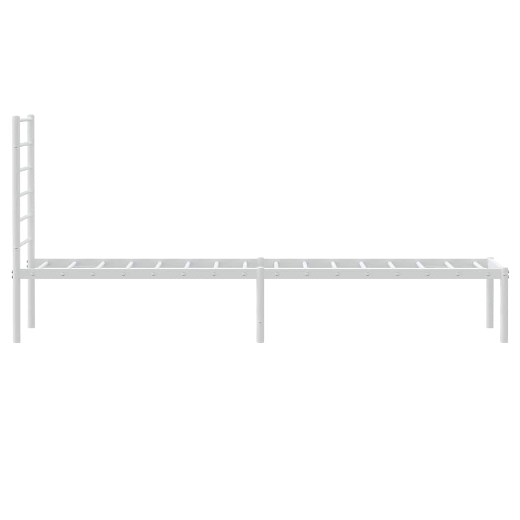 Metalni okvir za krevet s uzglavljem bijeli 90x200 cm