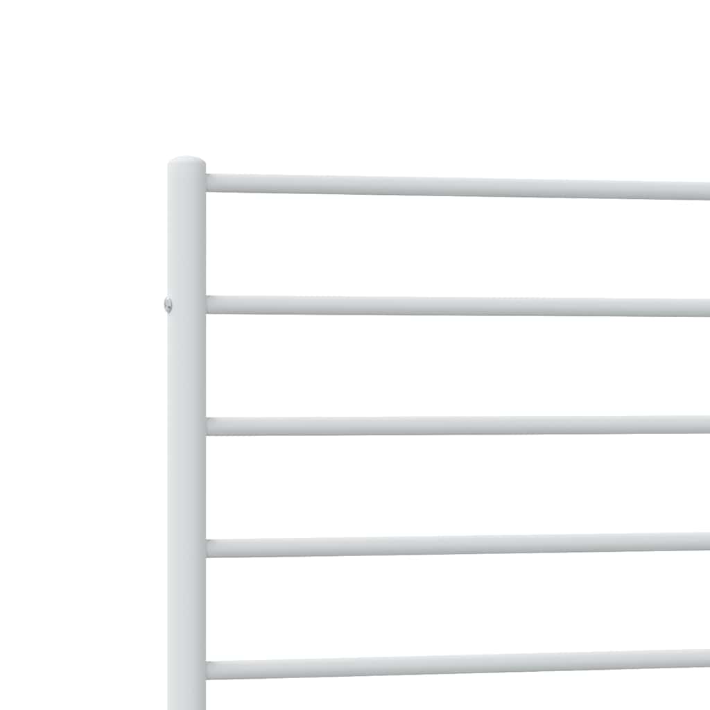Metalni okvir za krevet s uzglavljem bijeli 100x200 cm