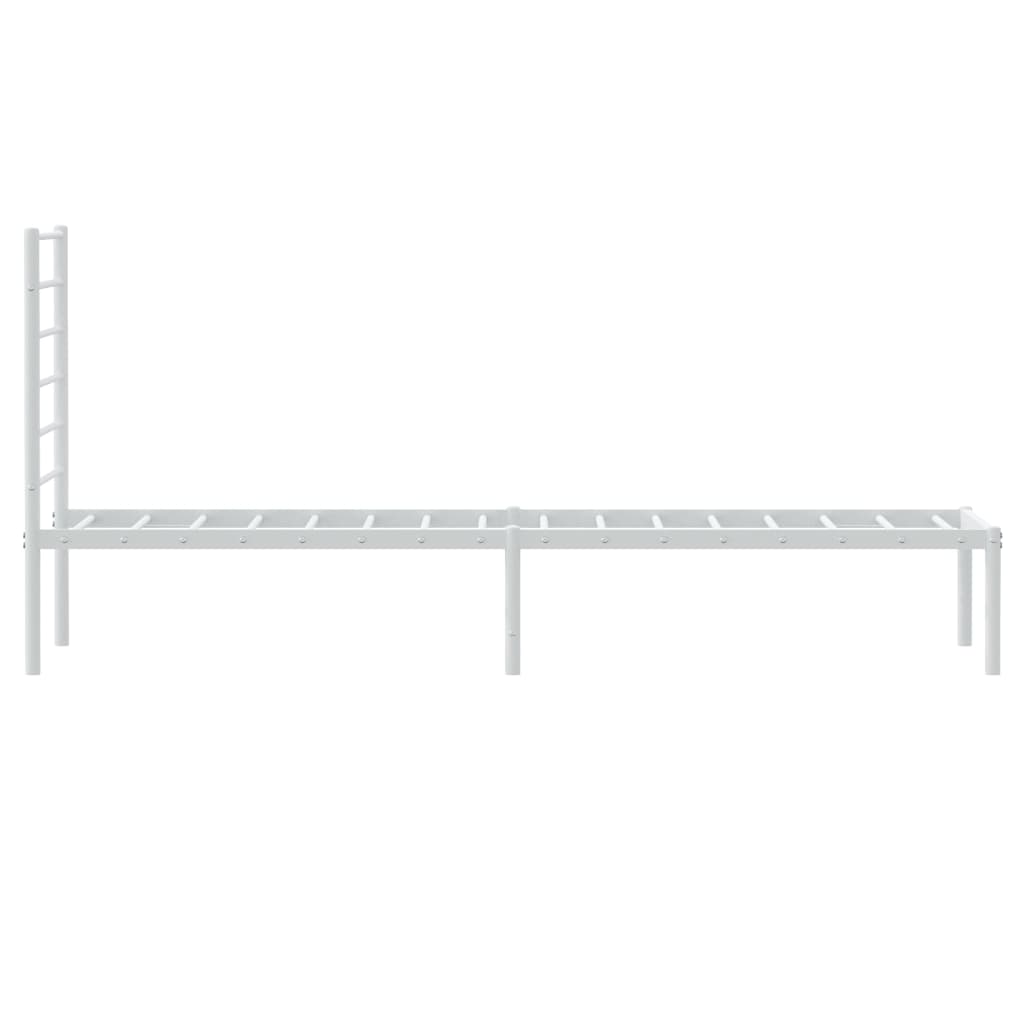 Metalni okvir za krevet s uzglavljem bijeli 107x203 cm
