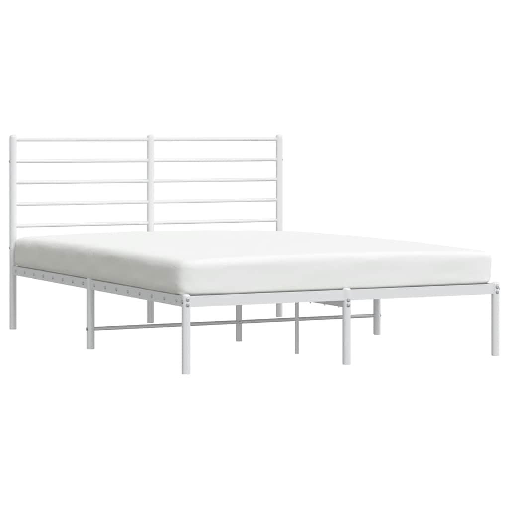 Metalni okvir za krevet s uzglavljem bijeli 120 x 190 cm