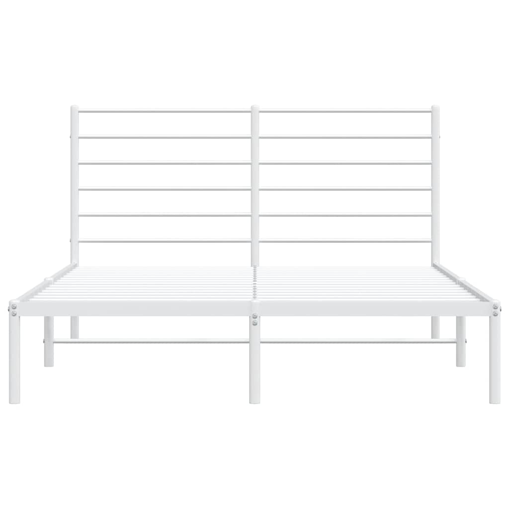 Metalni okvir za krevet s uzglavljem bijeli 120 x 190 cm