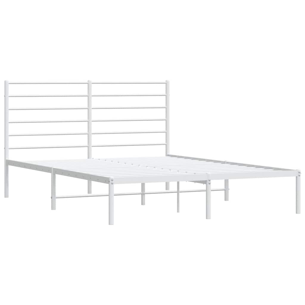 Metalni okvir za krevet s uzglavljem bijeli 120x200 cm