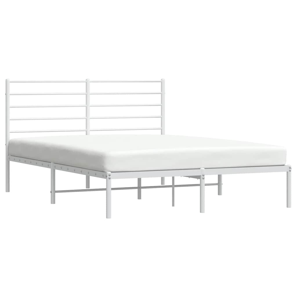 Metalni okvir za krevet s uzglavljem bijeli 120x200 cm
