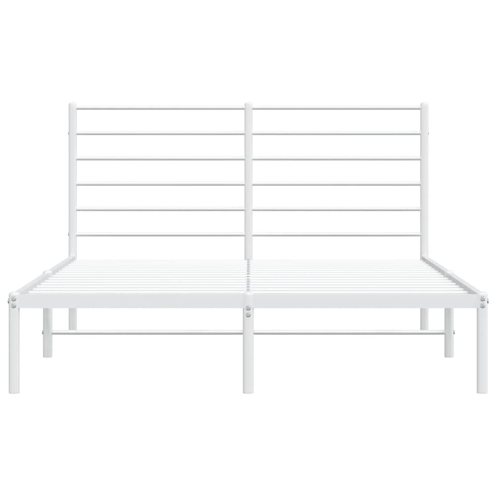 Metalni okvir za krevet s uzglavljem bijeli 120x200 cm