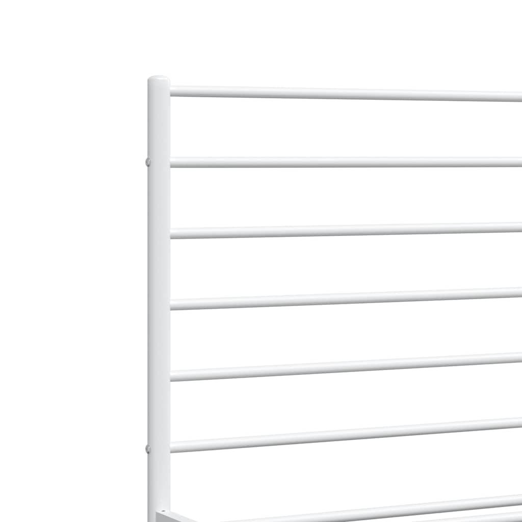 Metalni okvir za krevet s uzglavljem bijeli 120x200 cm