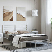 Metalni okvir za krevet s uzglavljem bijeli 135x190 cm