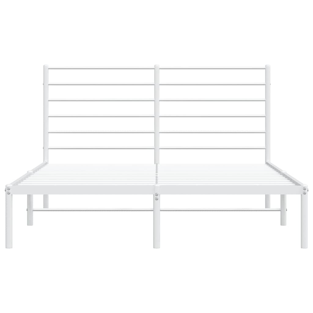 Metalni okvir za krevet s uzglavljem bijeli 160x200 cm