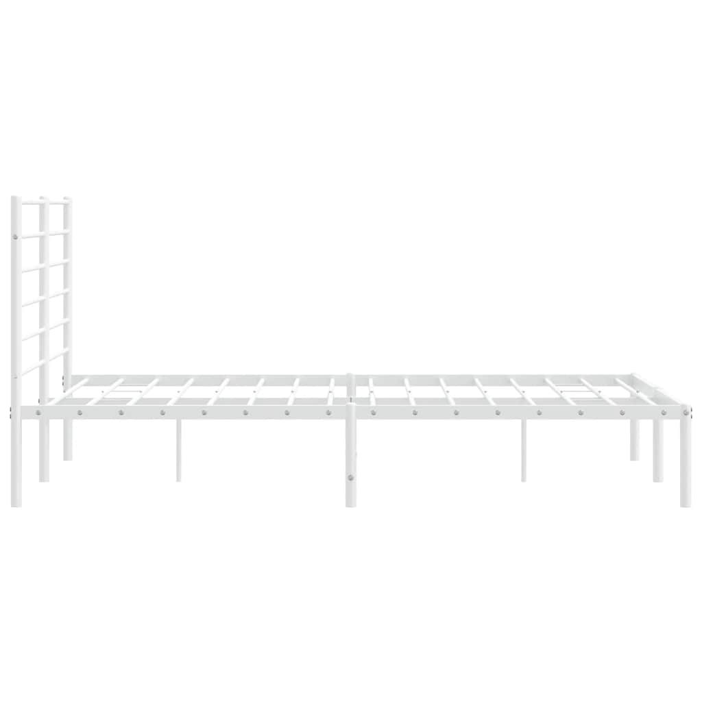 Metalni okvir za krevet s uzglavljem bijeli 160x200 cm