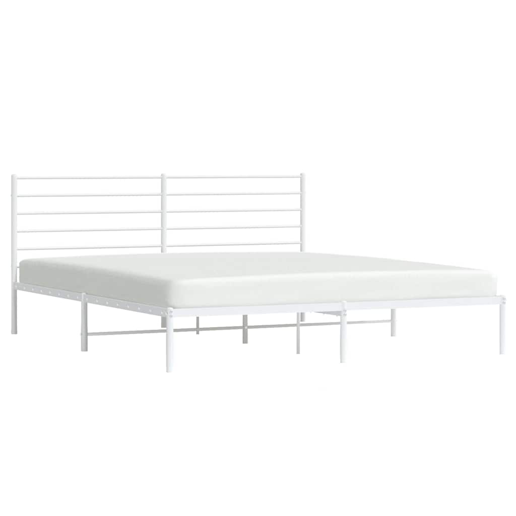 Metalni okvir za krevet s uzglavljem bijeli 183x213 cm