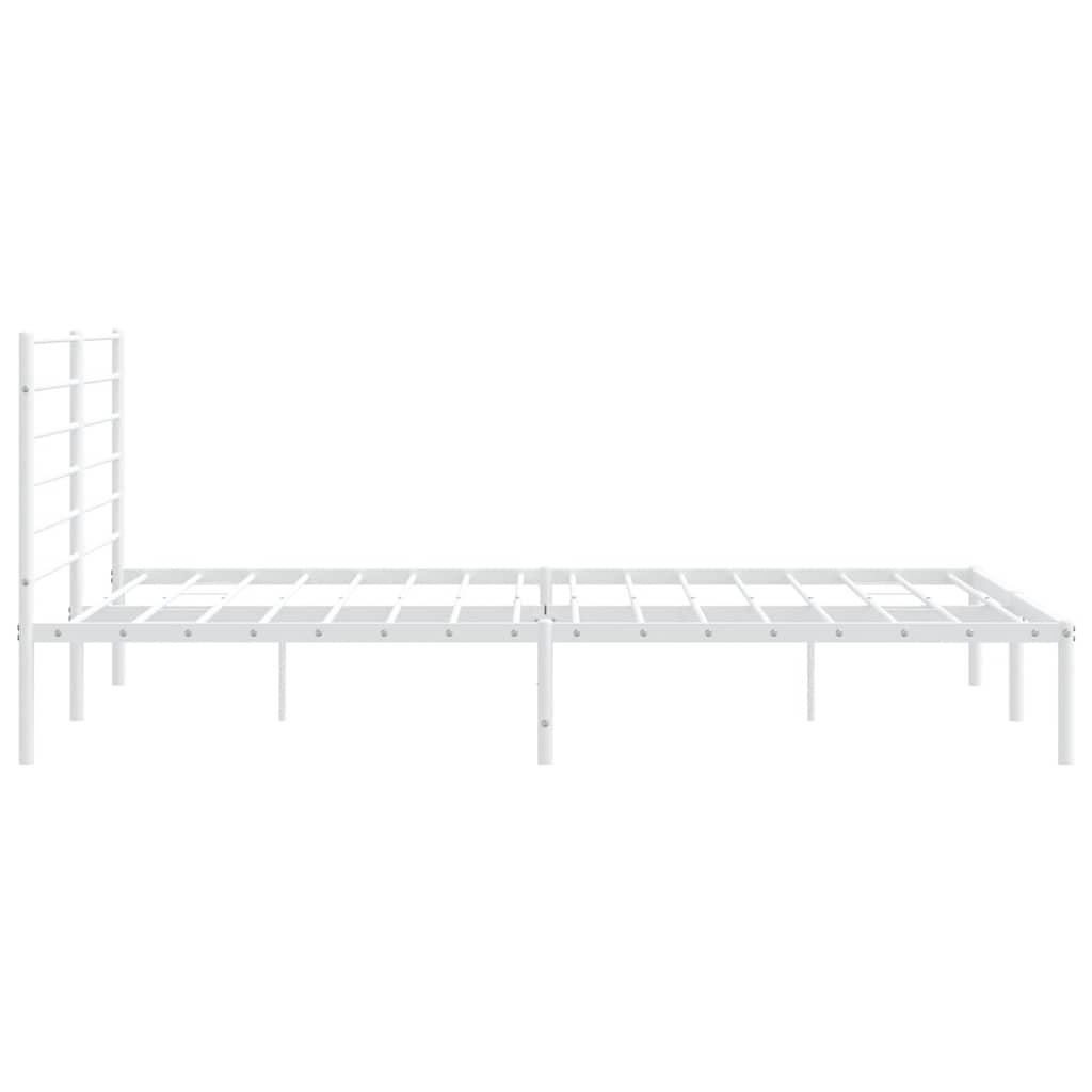 Metalni okvir za krevet s uzglavljem bijeli 183x213 cm