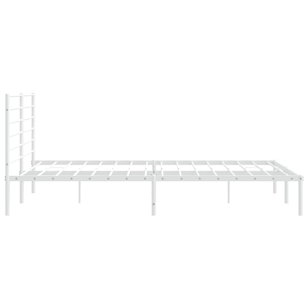 Metalni okvir za krevet s uzglavljem bijeli 193x203 cm