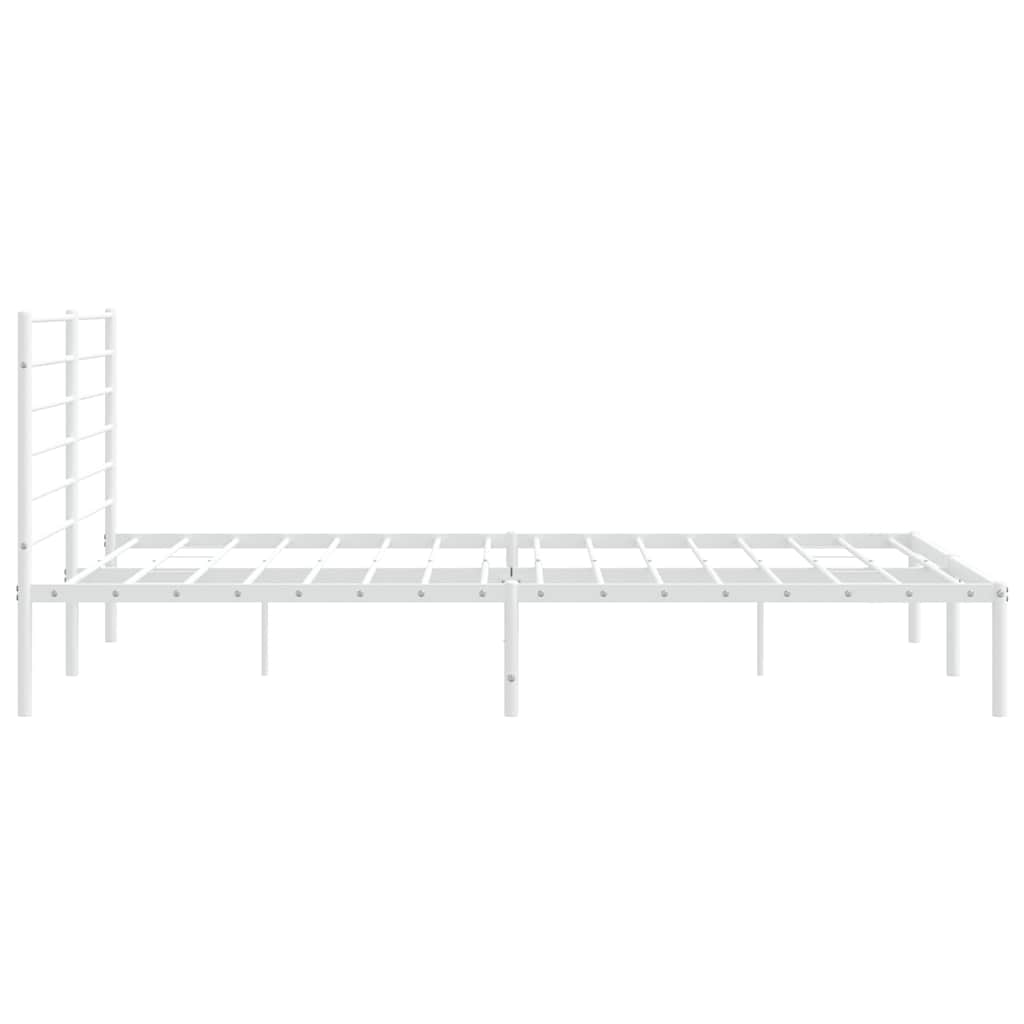 Metalni okvir za krevet s uzglavljem bijeli 200x200 cm
