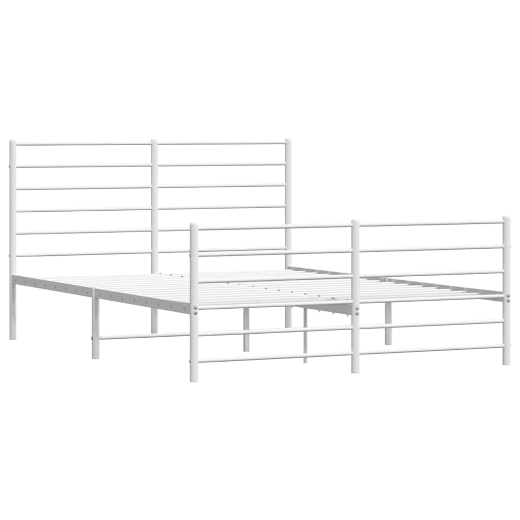 Metalni okvir kreveta uzglavlje i podnožje bijeli 120x200 cm