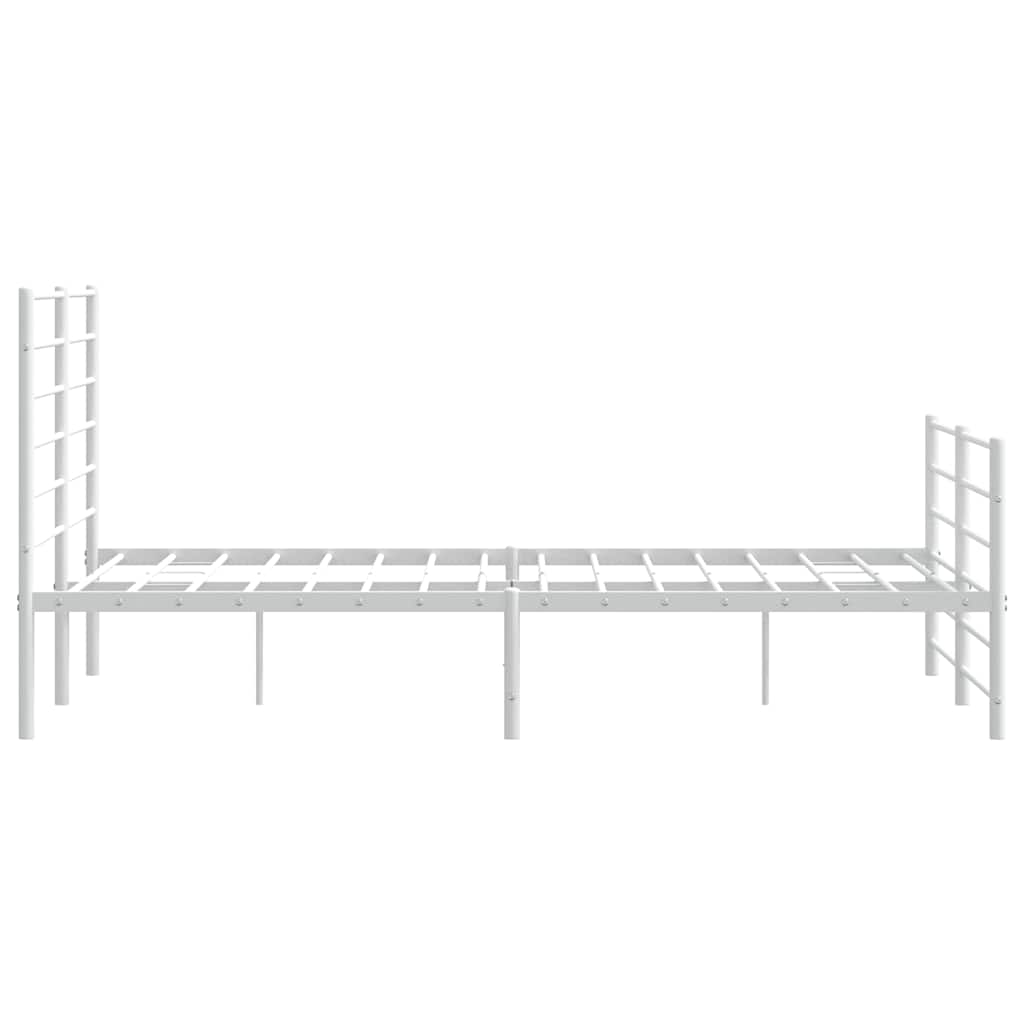 Metalni okvir kreveta uzglavlje i podnožje bijeli 120x200 cm