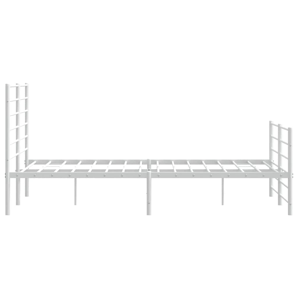 Metalni okvir kreveta uzglavlje i podnožje bijeli 135 x 190 cm