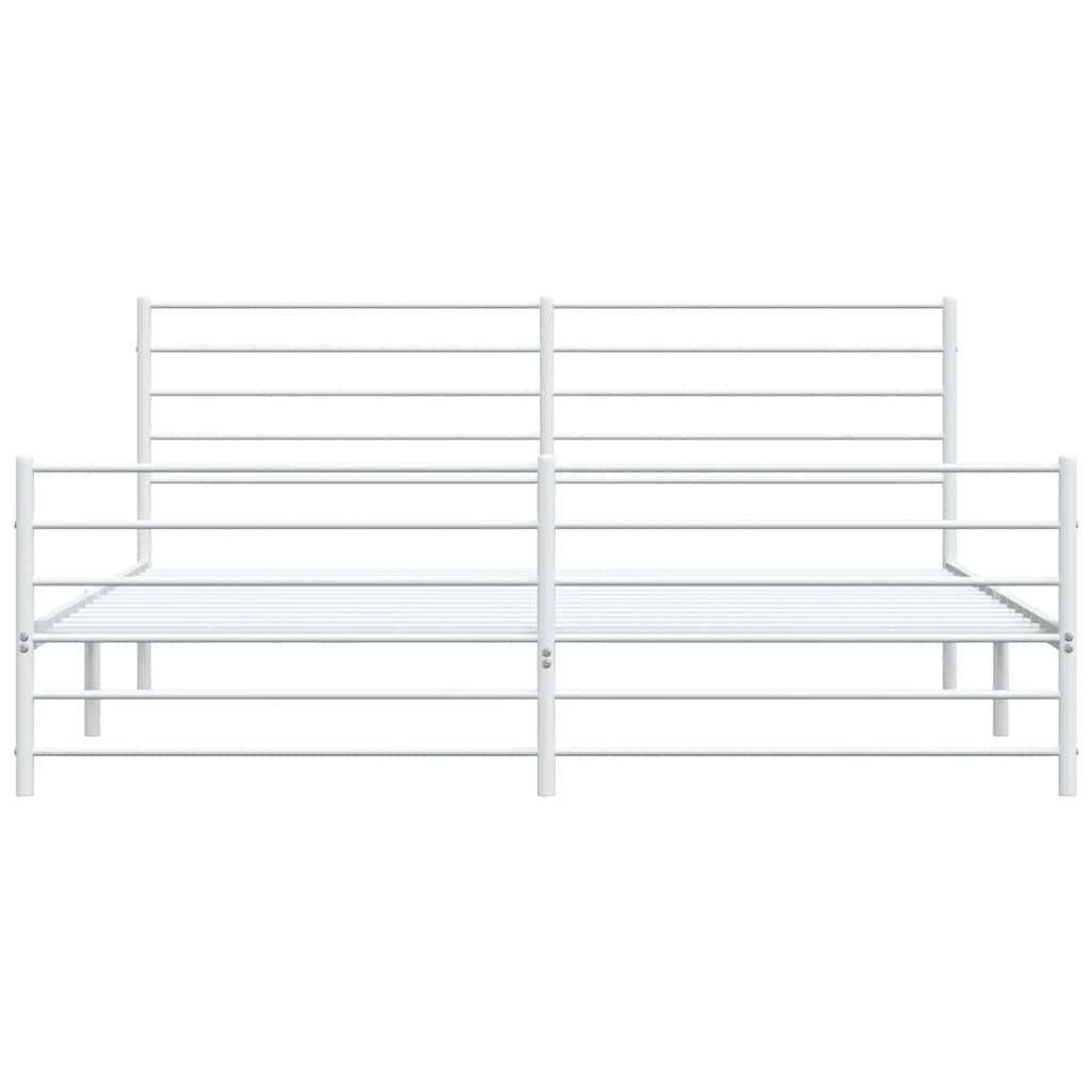 Metalni okvir kreveta uzglavlje i podnožje bijeli 180x200 cm