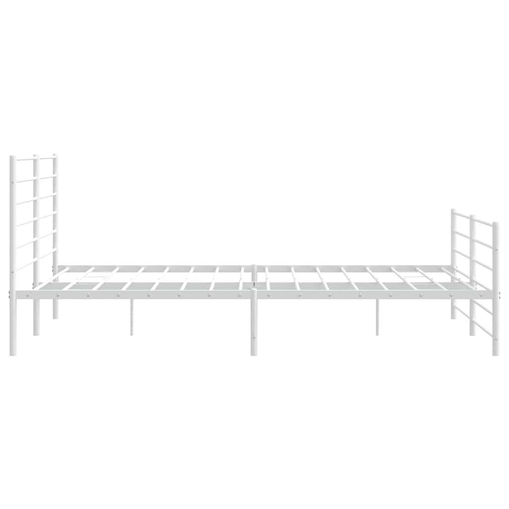 Metalni okvir kreveta uzglavlje i podnožje bijeli 183x213 cm