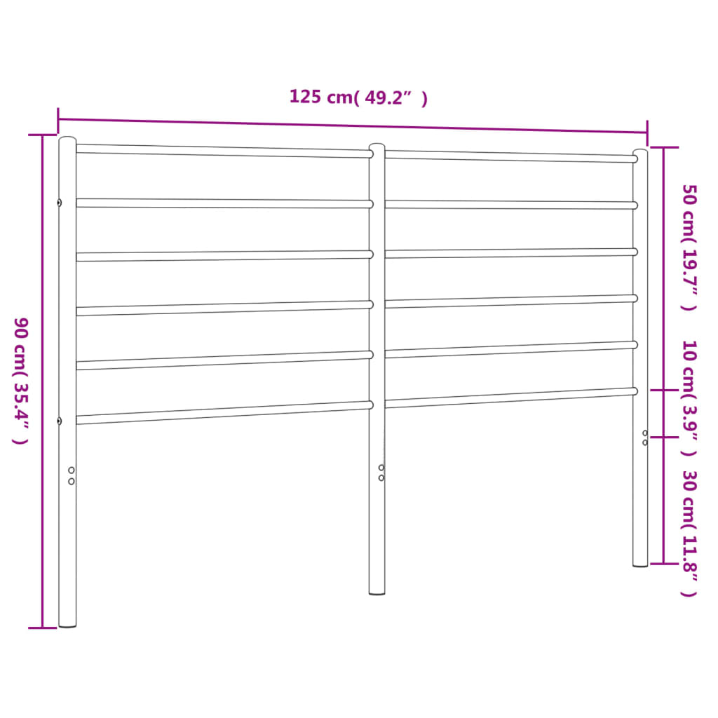 Metalno zamjensko uzglavlje bijelo 120 cm