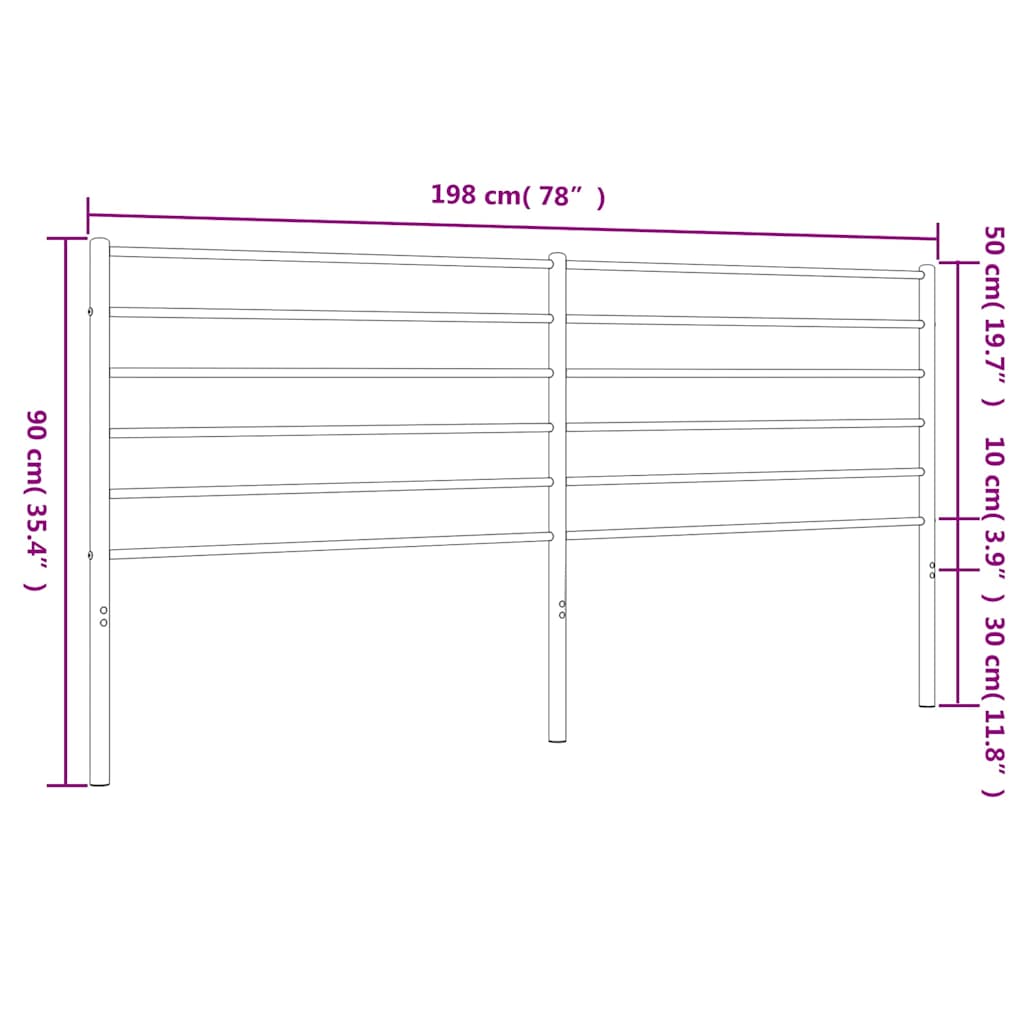 Metalno zamjensko uzglavlje bijelo 193 cm