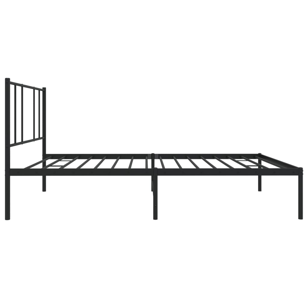 Metalni okvir za krevet s uzglavljem crni 100x200 cm