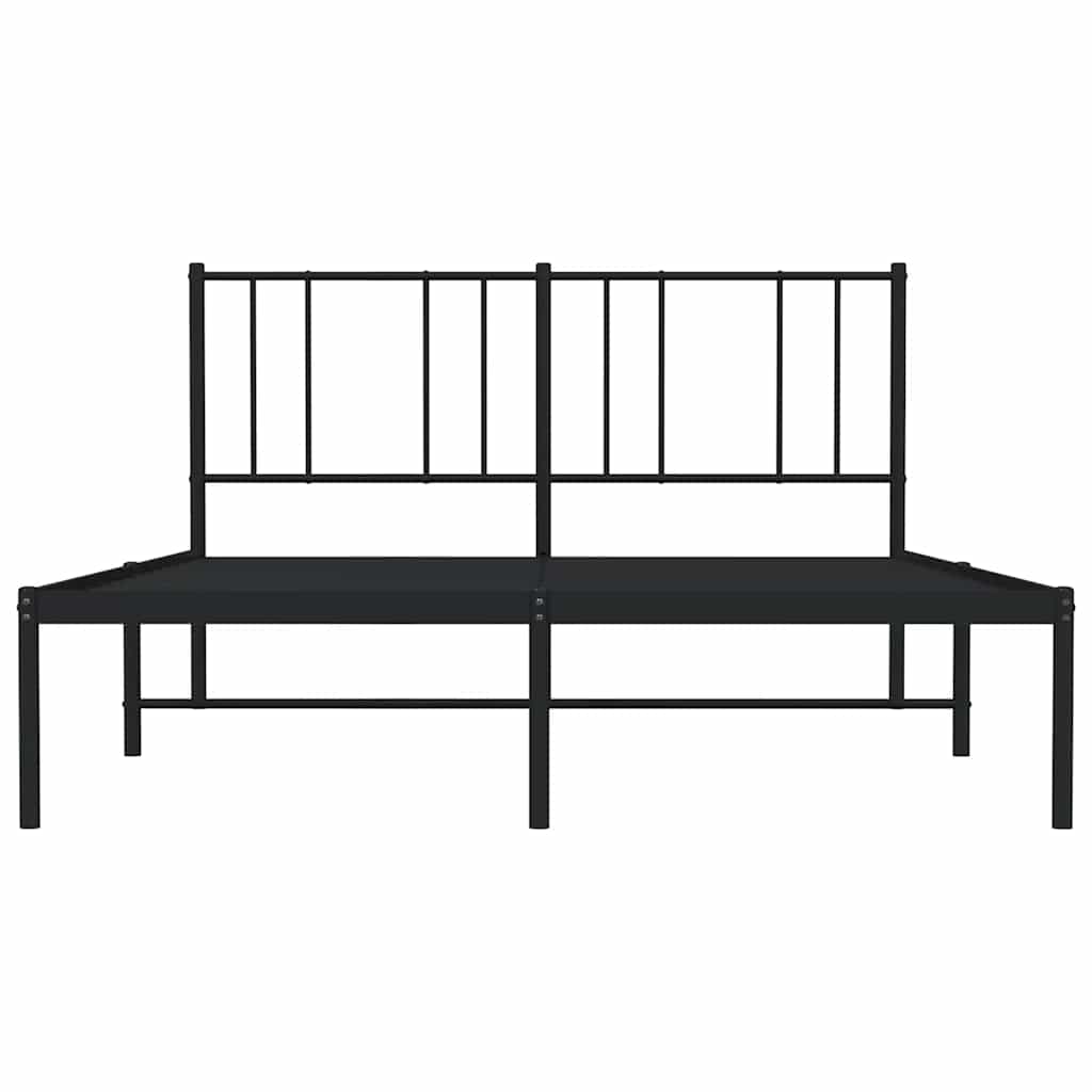 Metalni okvir za krevet s uzglavljem crni 120x200 cm