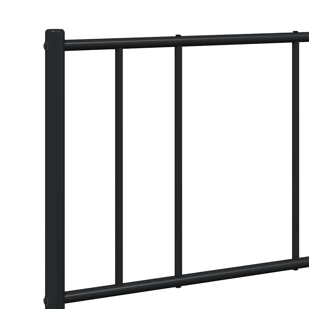 Metalni okvir za krevet s uzglavljem crni 120x200 cm
