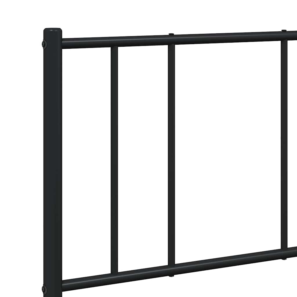 Metalni okvir za krevet s uzglavljem crni 140x200 cm