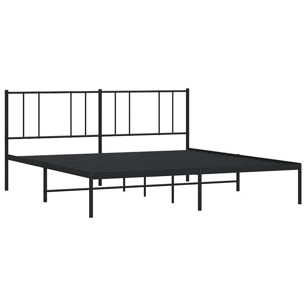 Metalni okvir za krevet s uzglavljem crni 183x213 cm